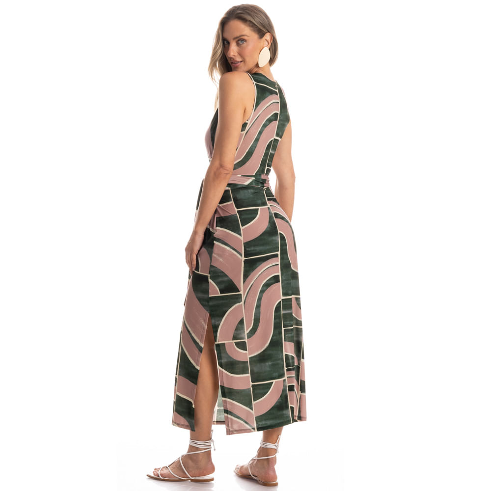 Vestido Com Faixa De Amarração Lagos - Imagem 4 - Mobile