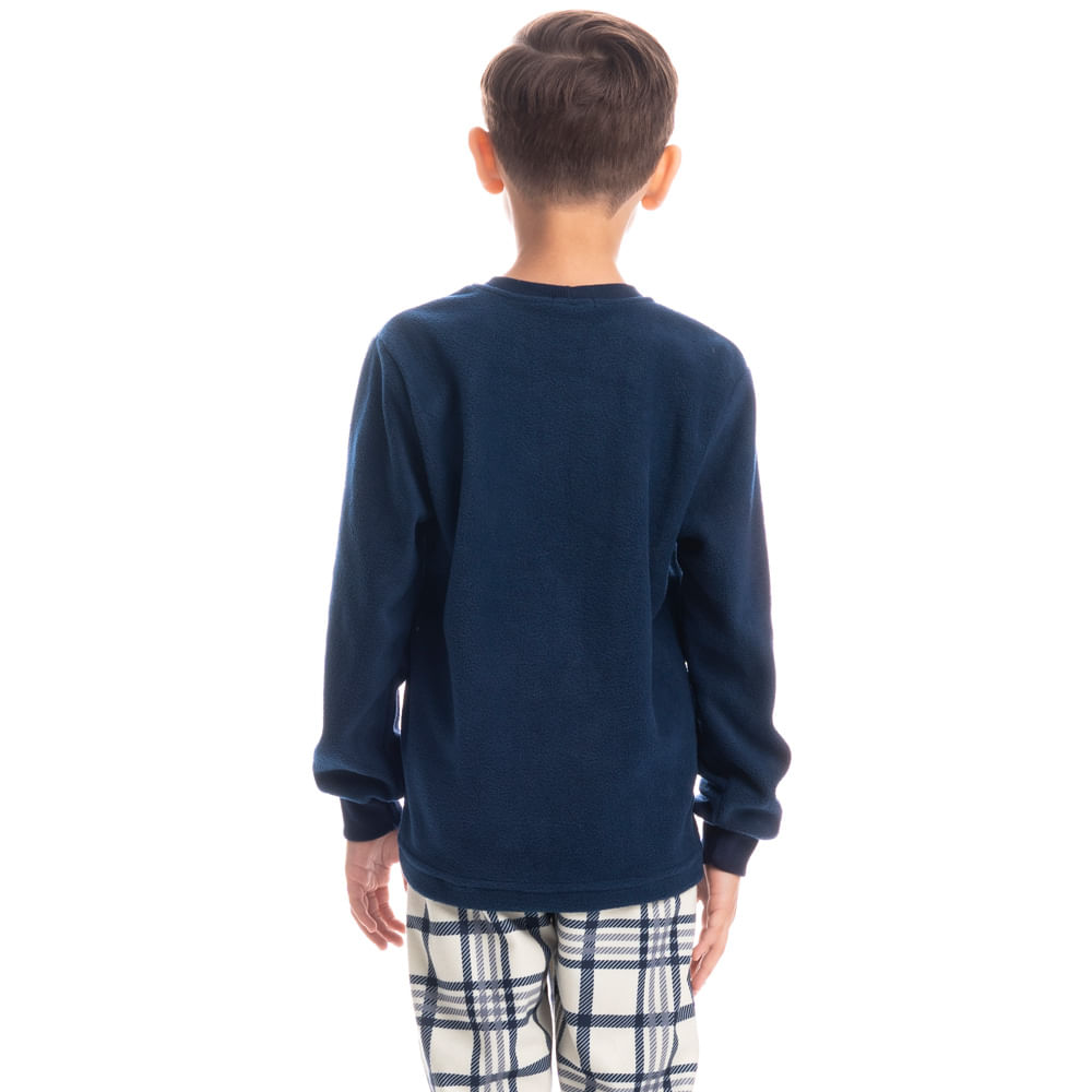 Pijama Longo Infantil Unissex Em Microsoft Sleep Azul-marinho - Imagem 2