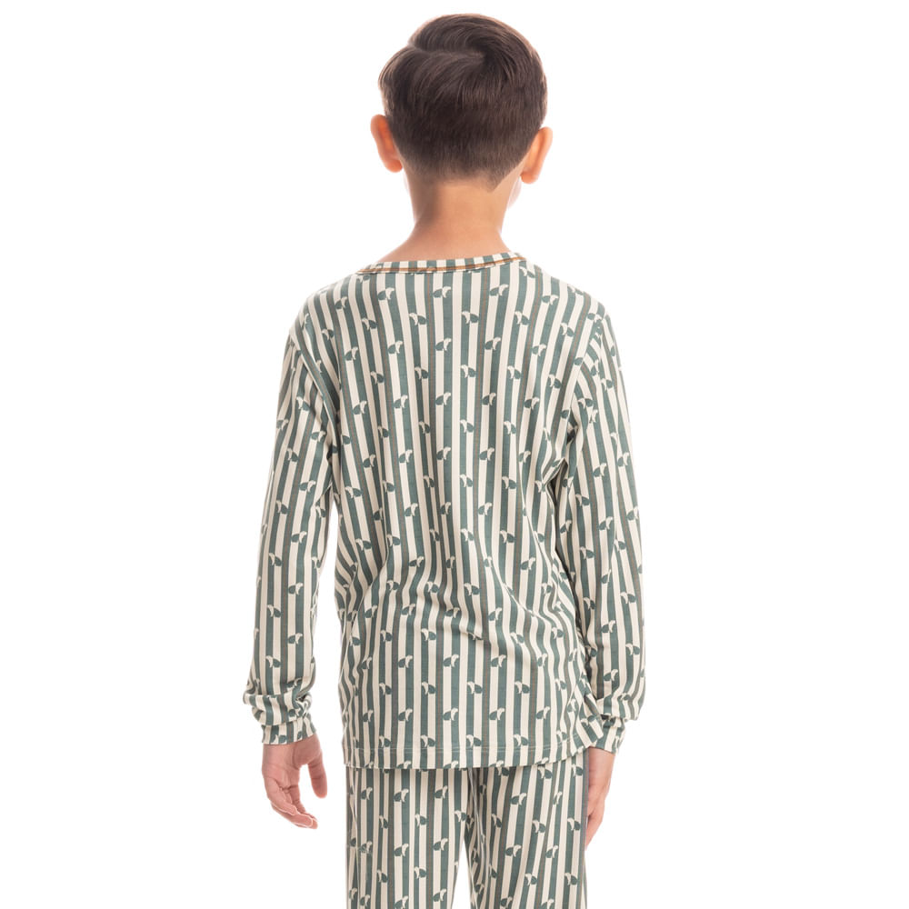 Pijama Longo Infantil Unissex Capivara Verde - Imagem 2
