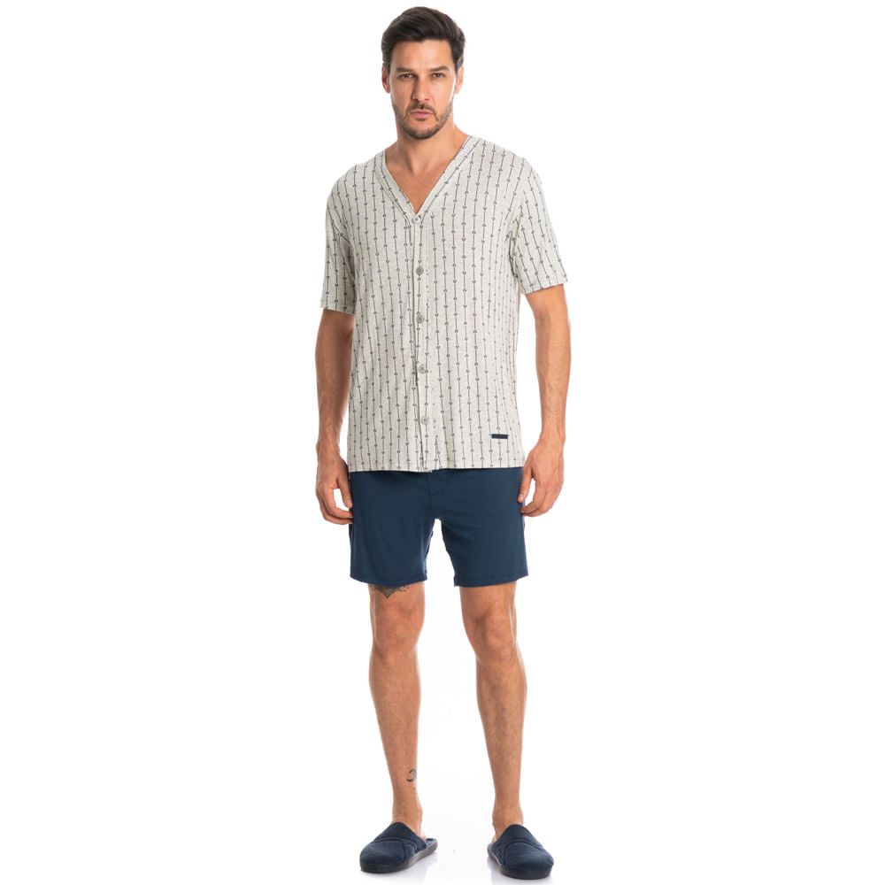 Pijama Masculino Curto Americano Joaquim Tombini - Imagem 3 - Mobile