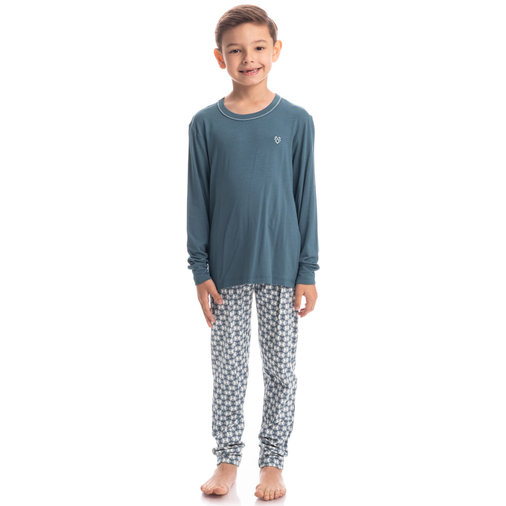 Pijama Masculino Longo Infantil Snow Tombini - Imagem 3 - Mobile