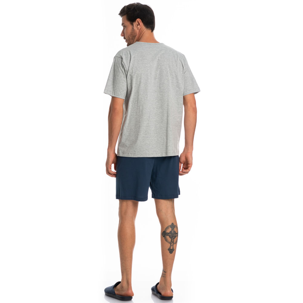 Pijama Masculino Curto Abotoado André - Imagem 4 - Mobile