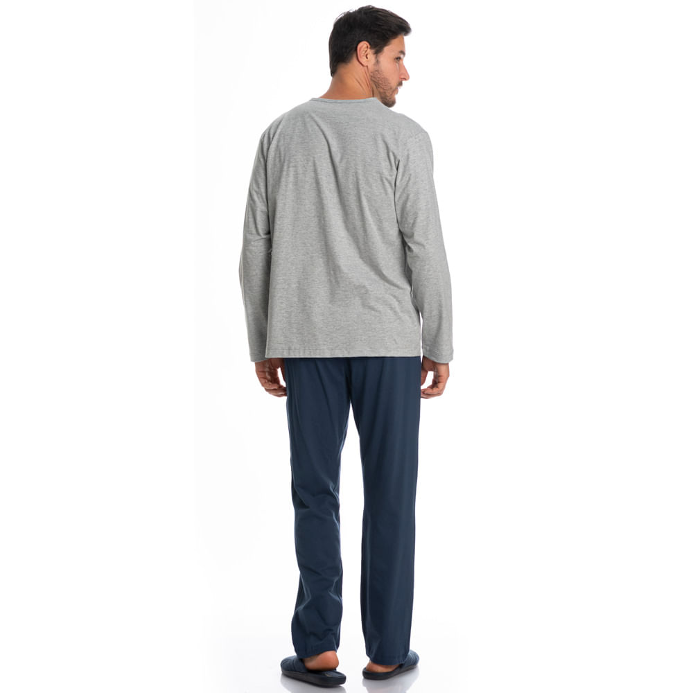 Pijama Masculino Longo Abotoado André - Imagem 4 - Mobile
