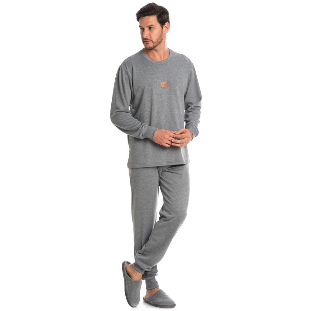 Conjunto Masculino Longo Em Moletinho Vicenzo - Imagem 3 - Mobile