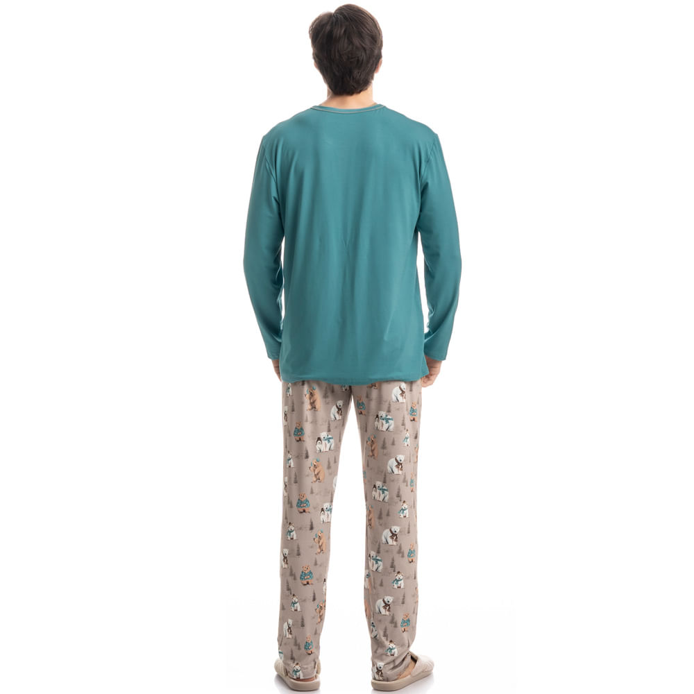 Pijama Masculino Longo Teddy - Imagem 4 - Mobile