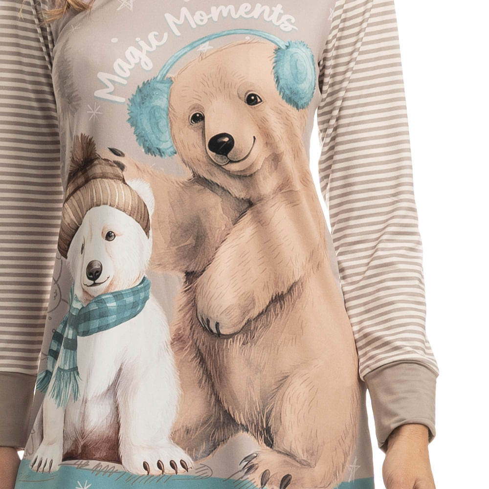 Camisão Curto Manga Longa Teddy - Imagem 5 - Mobile