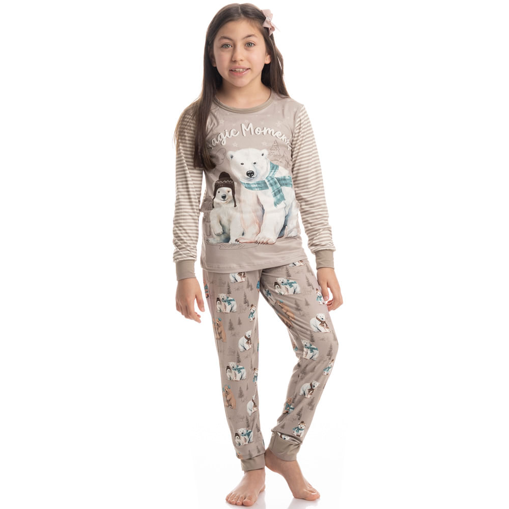 Pijama Longo Infantil Unissex Teddy - Imagem 3 - Mobile