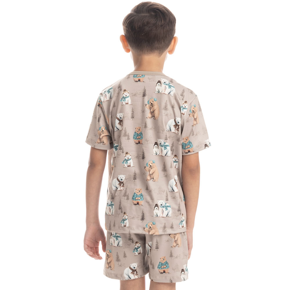 Pijama Curto Infantil Unissex Teddy - Imagem 2 - Mobile