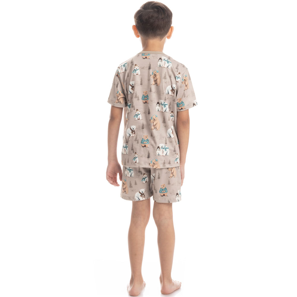 Pijama Curto Infantil Unissex Teddy - Imagem 4 - Mobile
