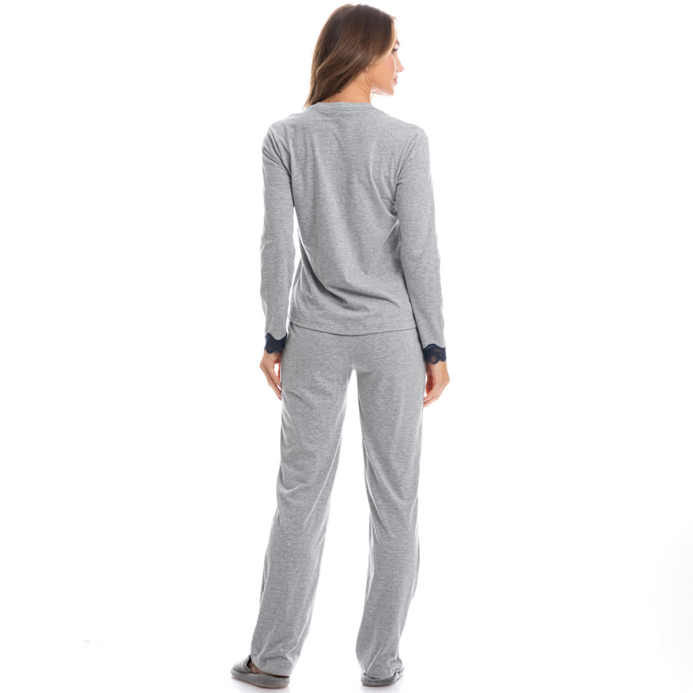 Pijama Feminino Longo Paola - Imagem 4 - Mobile