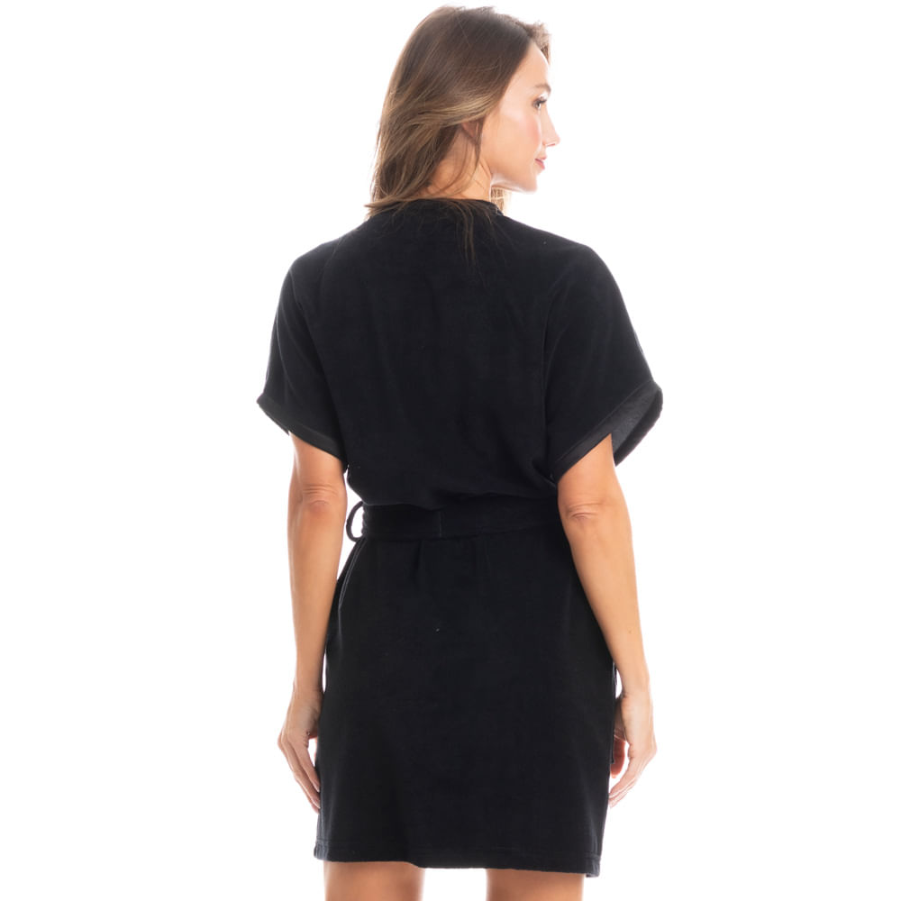 Robe Curto Com Bolso Olívia Preto - Imagem 2
