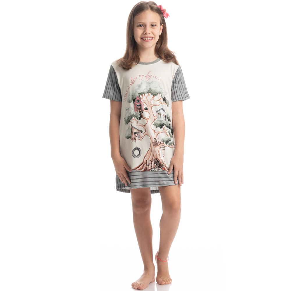Camisão Curto Infantil Vira Latas - Imagem 3 - Mobile