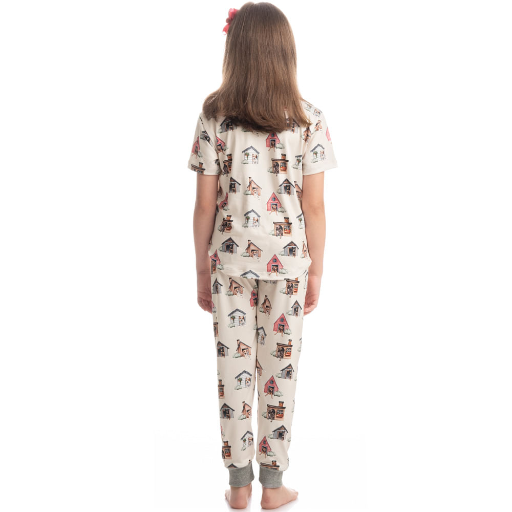 Pijama Infantil Longo Manga Curta Vira Latas - Imagem 4 - Mobile