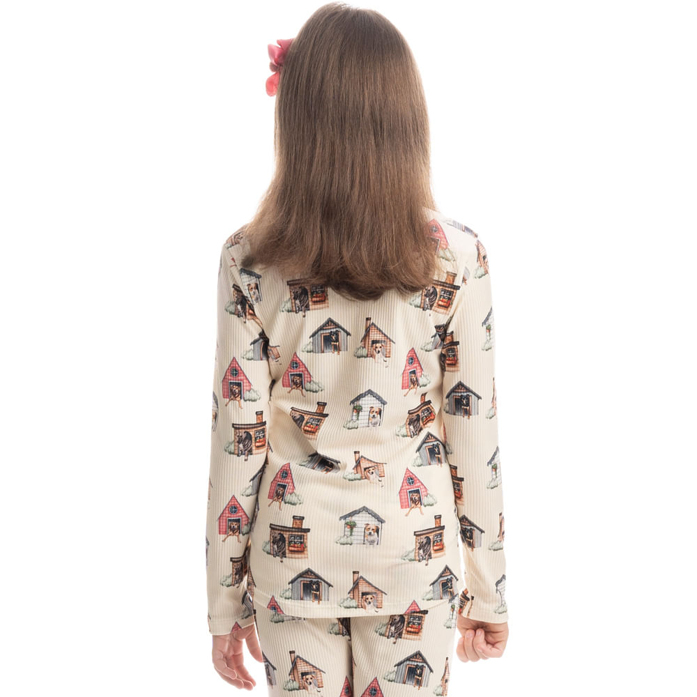Pijama Slim Infantil Unissex Vira Latas - Imagem 2 - Mobile