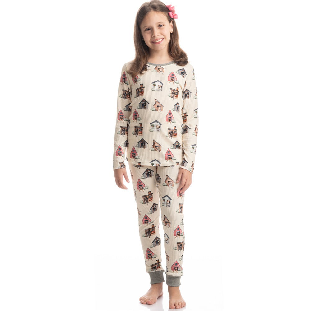 Pijama Slim Infantil Unissex Vira Latas - Imagem 3 - Mobile