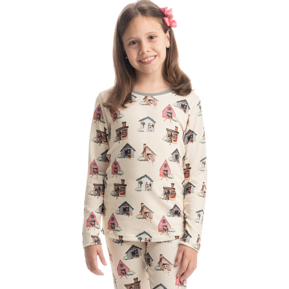 Pijama Slim Infantil Unissex Vira Latas - Imagem 1