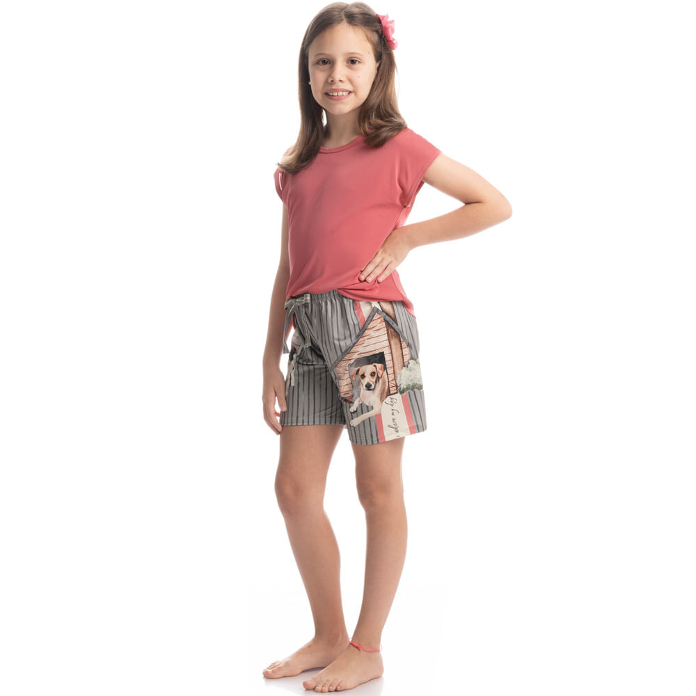 Pijama Curto Infantil Vira Latas - Imagem 3 - Mobile