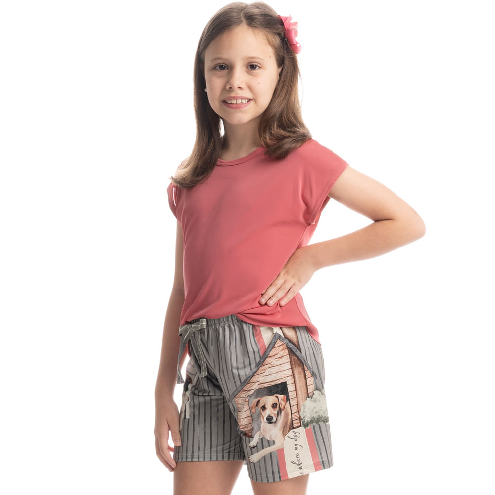 Pijama Curto Infantil Vira Latas - Imagem 1