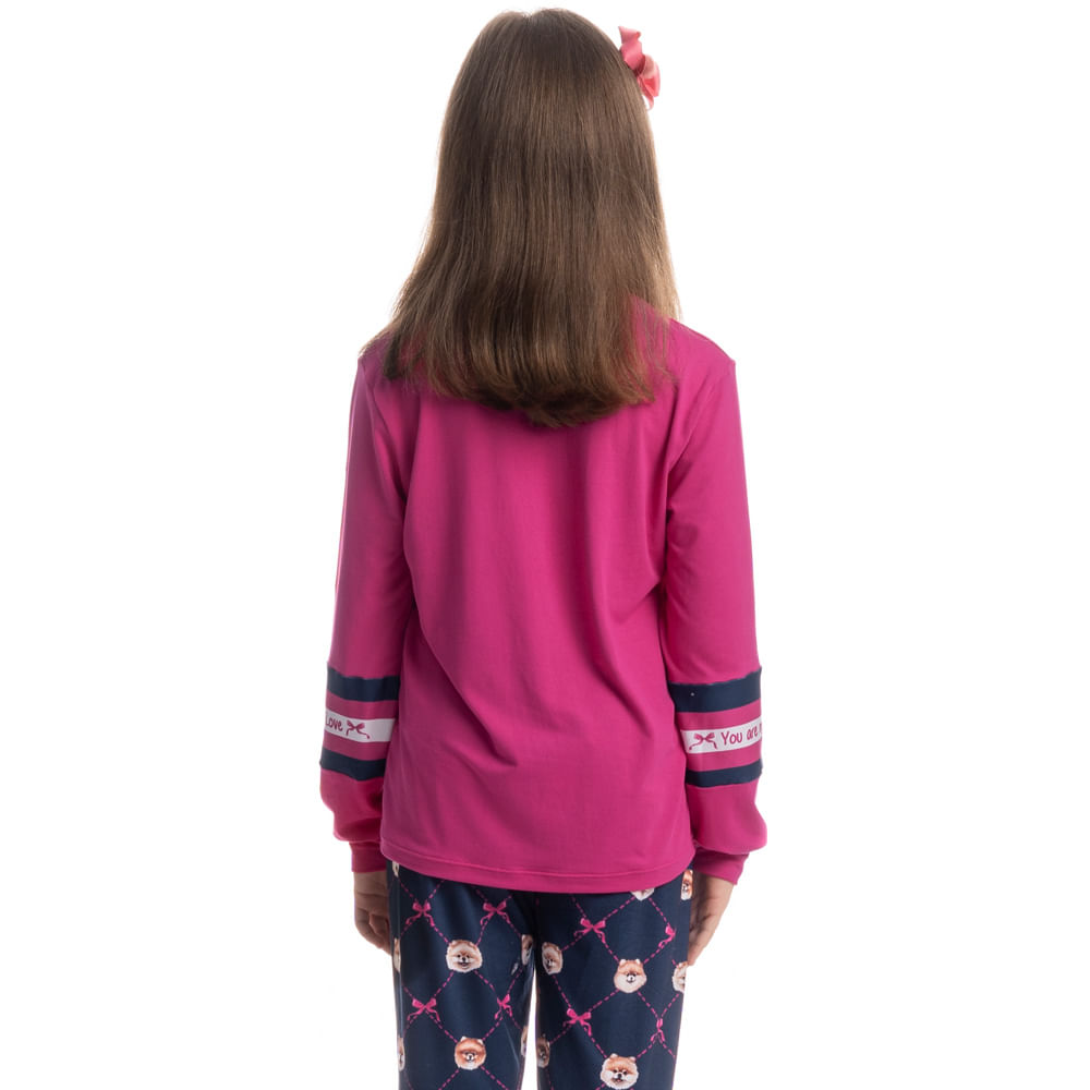 Pijama Longo Infantil Lyla Sweet Rosa-2 - Imagem 2