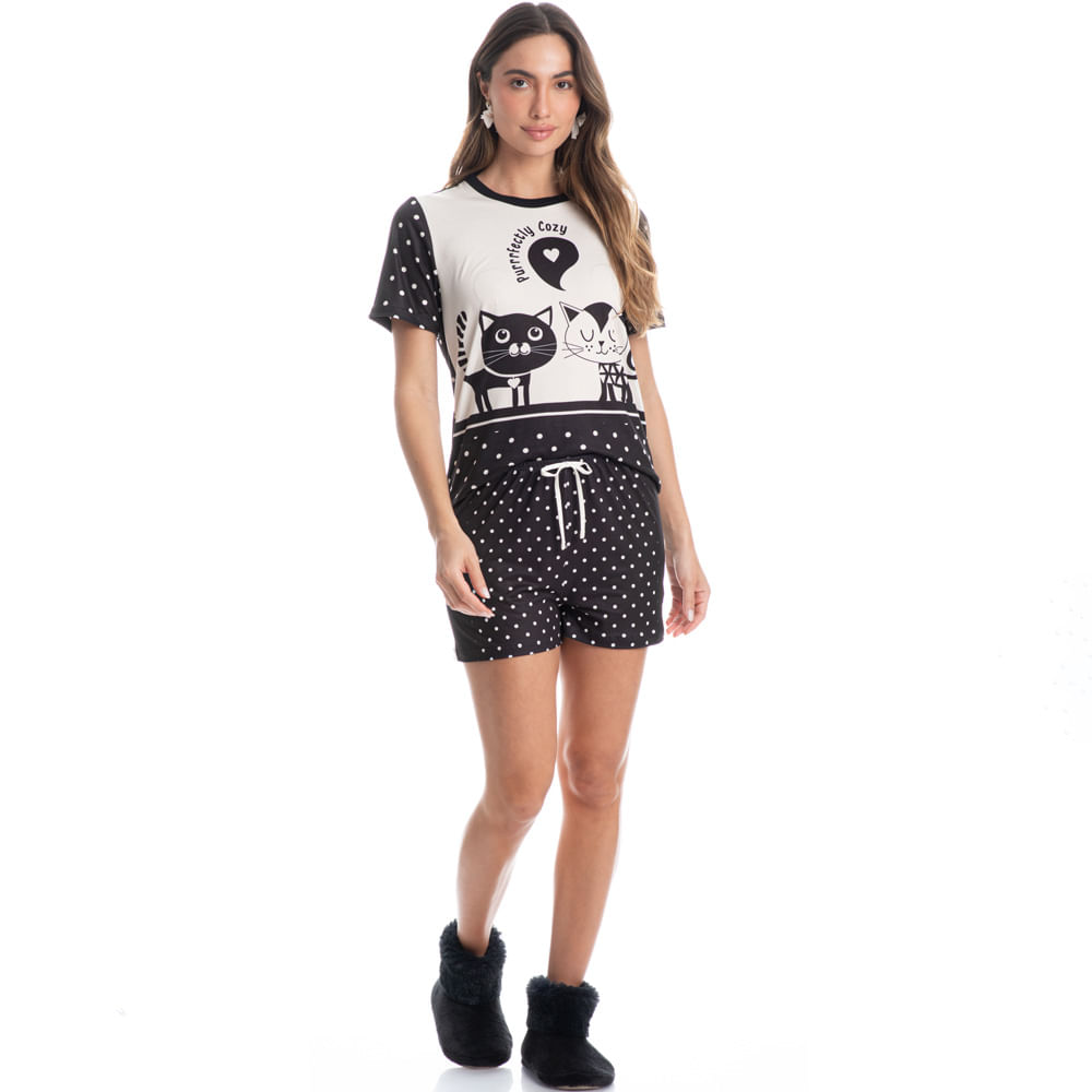 Pijama Feminino Curto Fred - Imagem 3 - Mobile