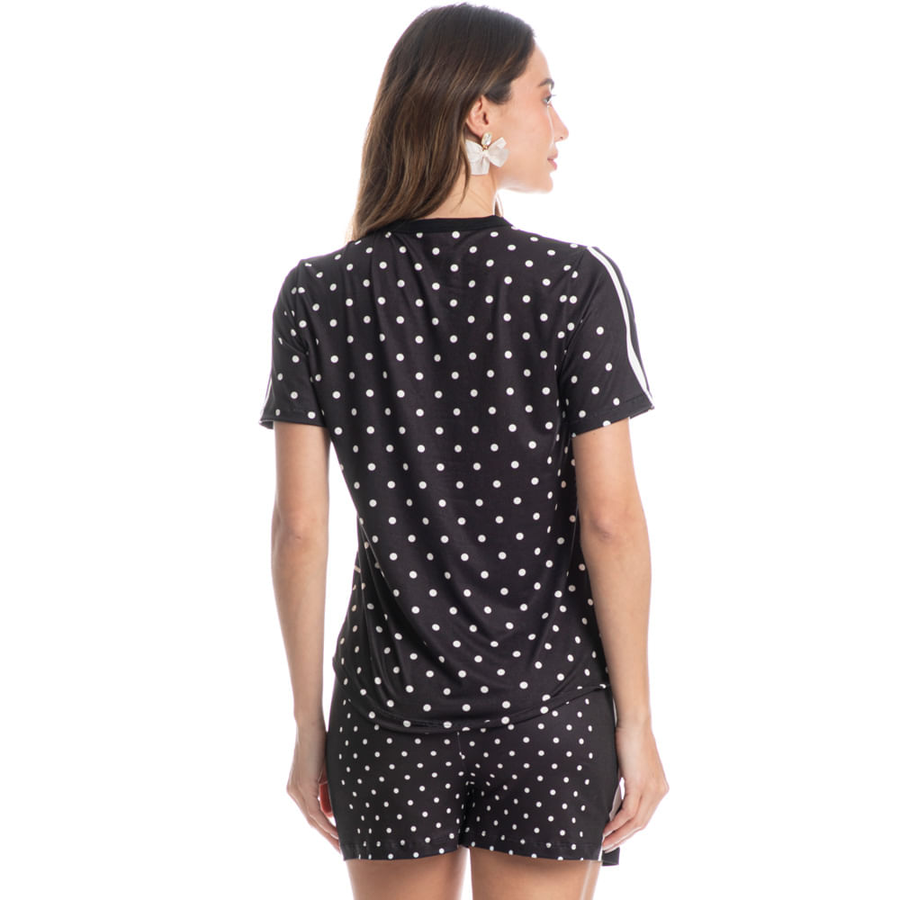 Pijama Feminino Curto Fred Preto - Imagem 2