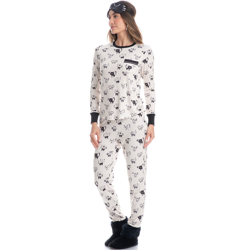 Pijama Feminino Longo Fred - Imagem 3 - Mobile