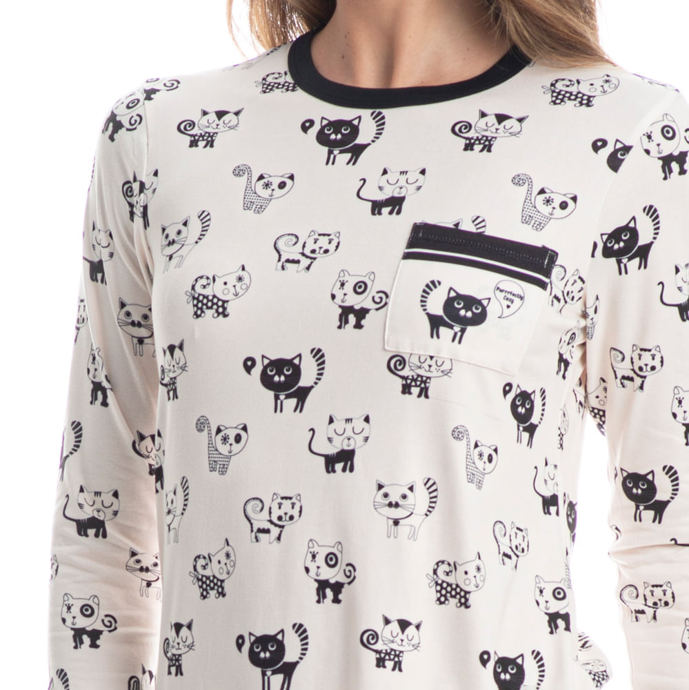 Pijama Feminino Longo Fred - Imagem 5 - Mobile