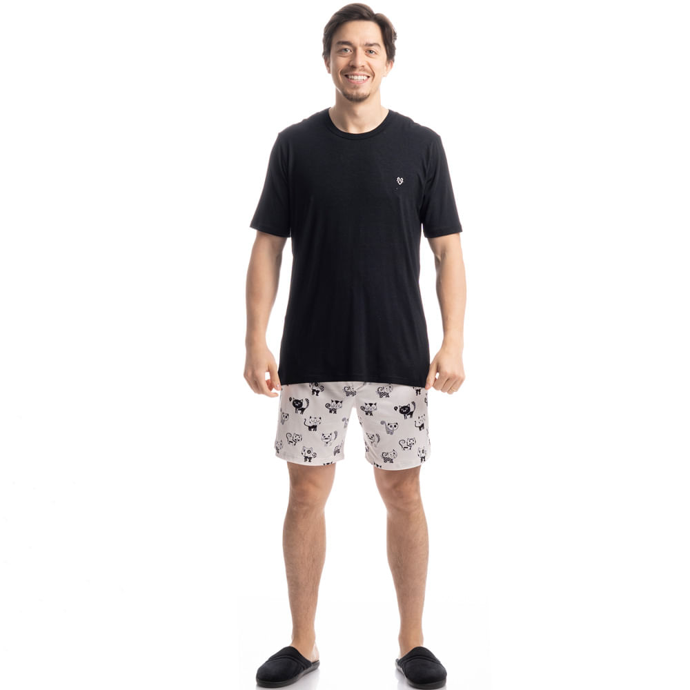 Pijama Masculino Curto Fred - Imagem 3 - Mobile