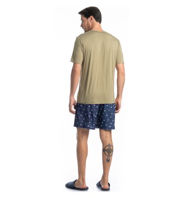 Pijama Masculino Curto Barcos Tombini - Imagem 4 - Mobile