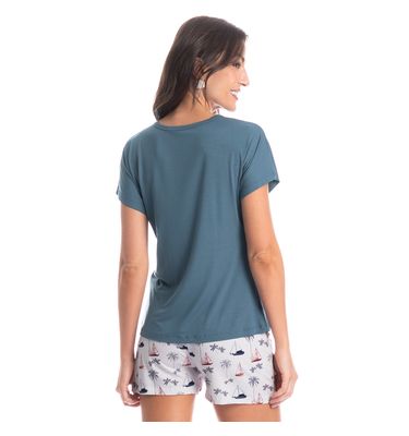 Pijama Curto Feminino Veleiro - Imagem 2 - Mobile