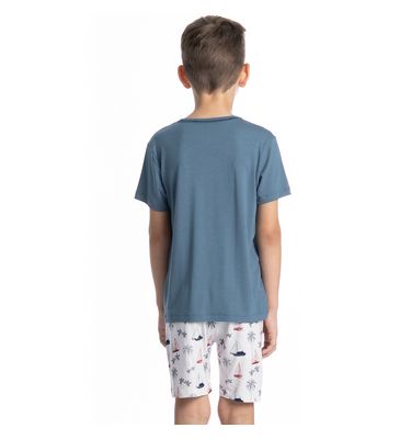 Pijama Curto Infantil Masculino Veleiro Tombini - Imagem 2 - Mobile