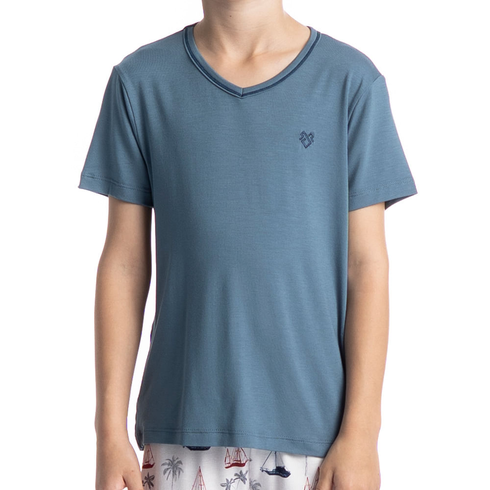 Pijama Curto Infantil Masculino Veleiro Tombini - Imagem 5 - Mobile