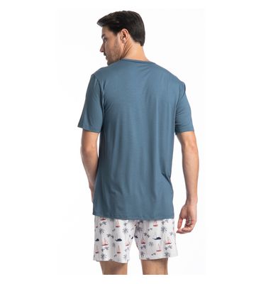 Pijama Masculino Curto Veleiro Tombini - Imagem 2 - Mobile