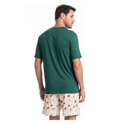 Pijama Masculino Curto Com Bolso Sport Tombini - Imagem 2 - Mobile