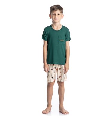 Pijama Curto Infantil Com Bolso Sport - Imagem 3 - Mobile