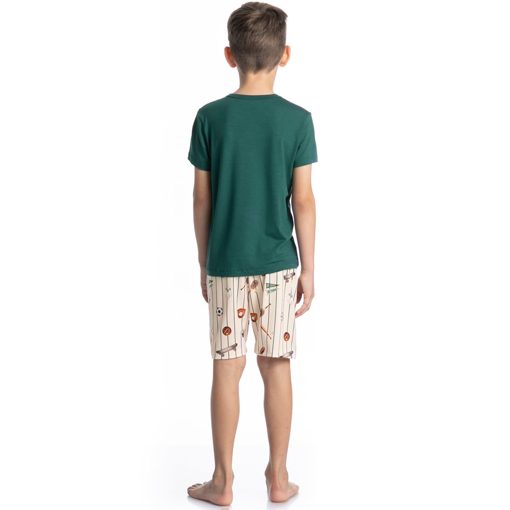 Pijama Curto Infantil Com Bolso Sport - Imagem 4 - Mobile