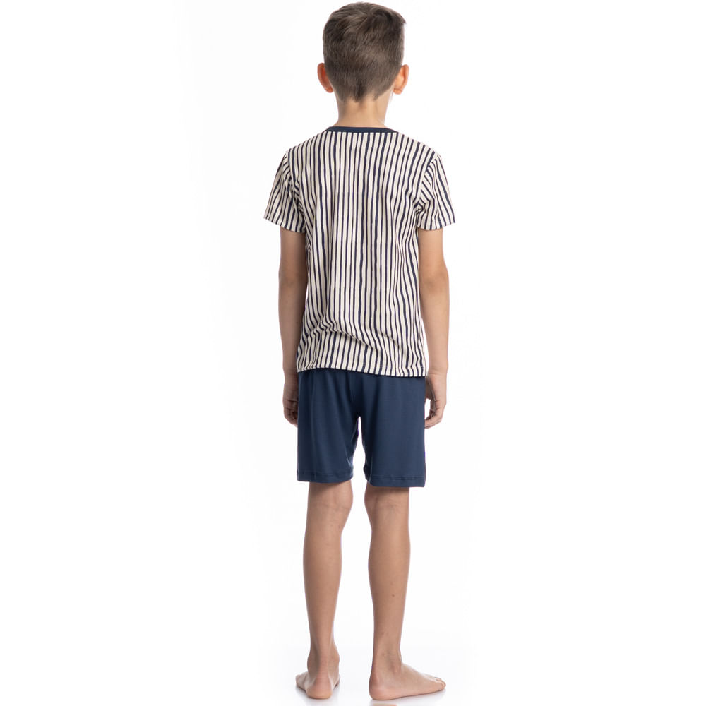 Pijama Curto Infantil Masculino Navy - Imagem 4 - Mobile