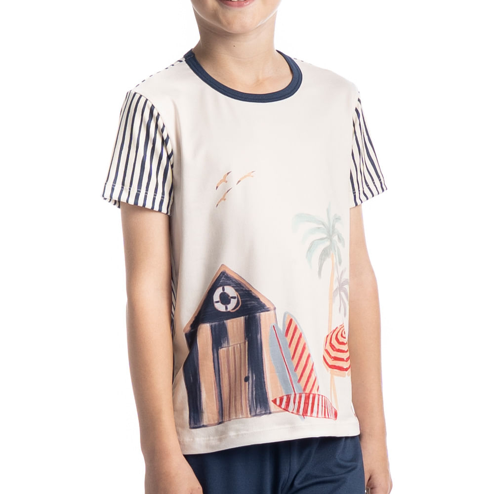 Pijama Curto Infantil Masculino Navy - Imagem 5 - Mobile
