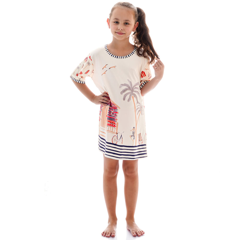 Camisão Curto Infantil Navy - Imagem 3 - Mobile