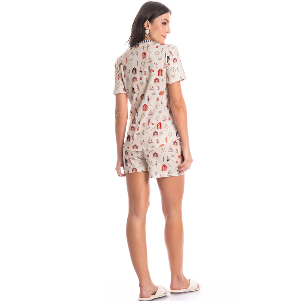 Pijama Curto Feminino Navy - Imagem 4 - Mobile