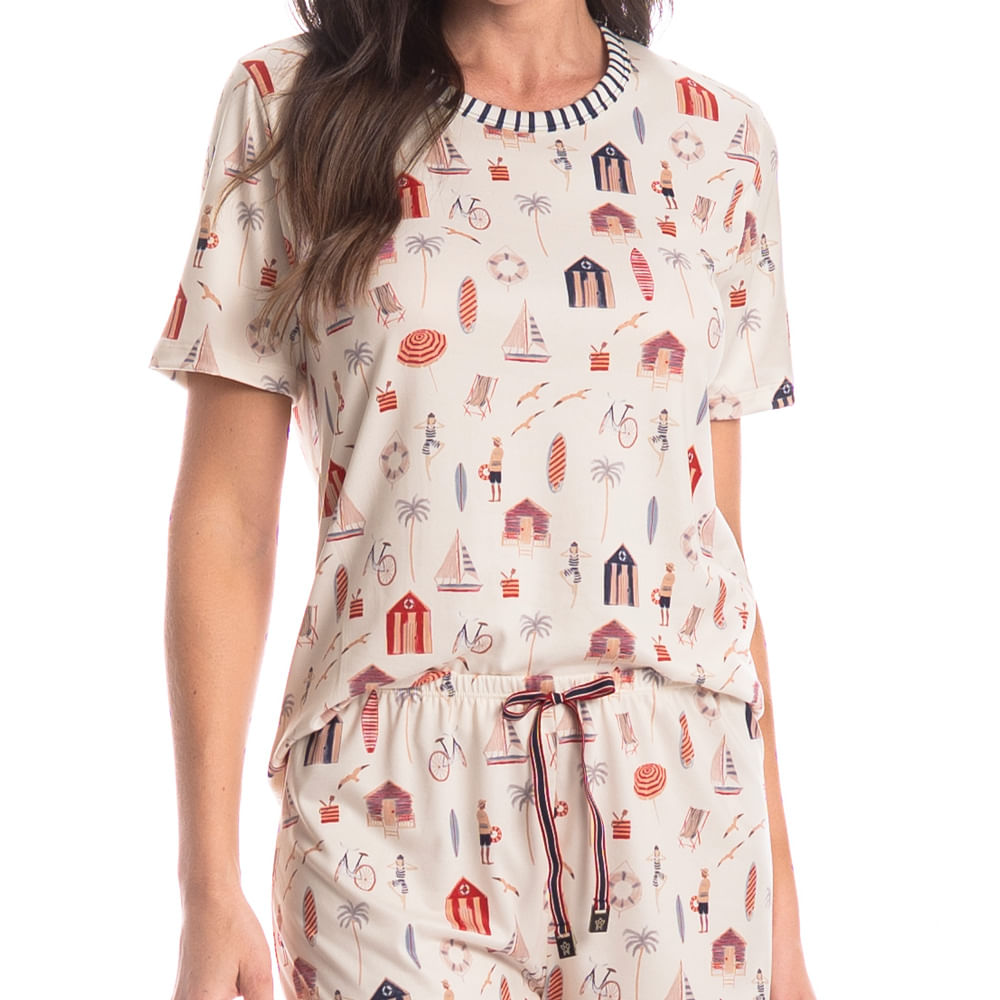 Pijama Curto Feminino Navy - Imagem 5 - Mobile