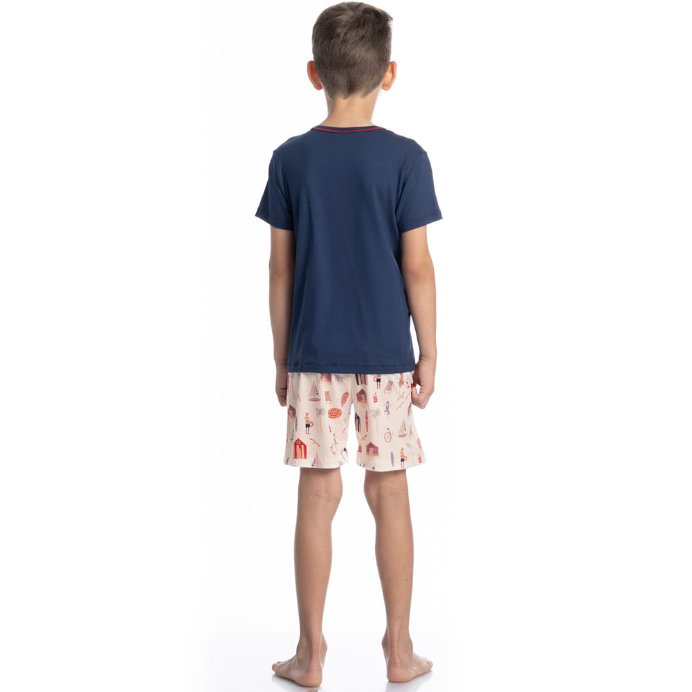 Pijama Masculino Curto Infantil Navy Tombini - Imagem 4 - Mobile