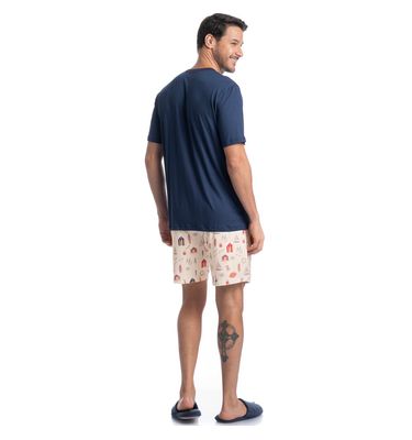 Pijama Masculino Curto Navy Tombini - Imagem 4 - Mobile