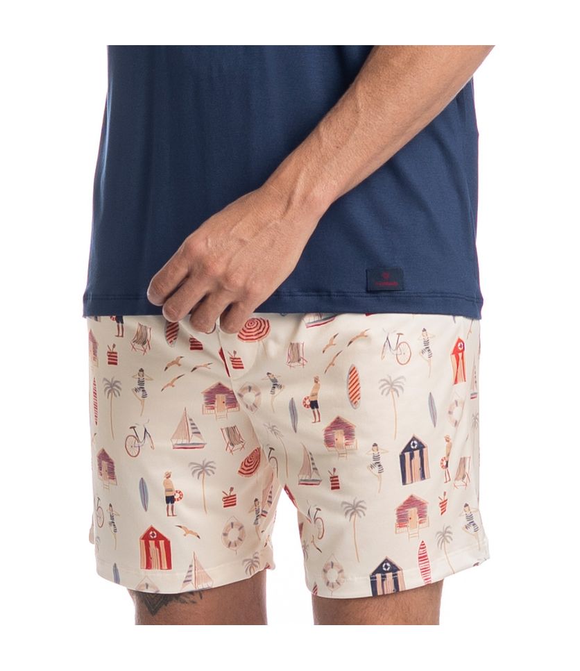 Pijama Masculino Curto Navy Tombini - Imagem 5 - Desktop