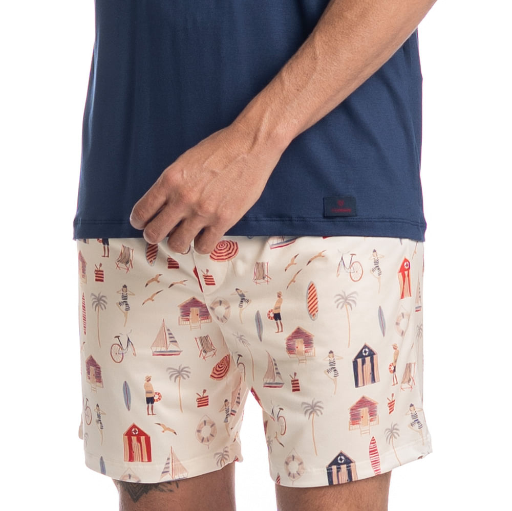 Pijama Masculino Curto Navy Tombini - Imagem 5 - Mobile