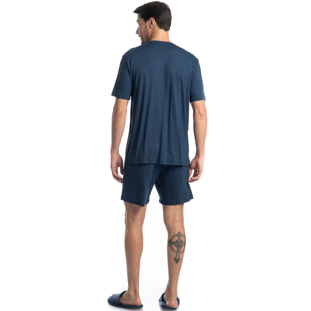 Pijama Masculino Curto Americano Romeu Tombini - Imagem 4 - Mobile