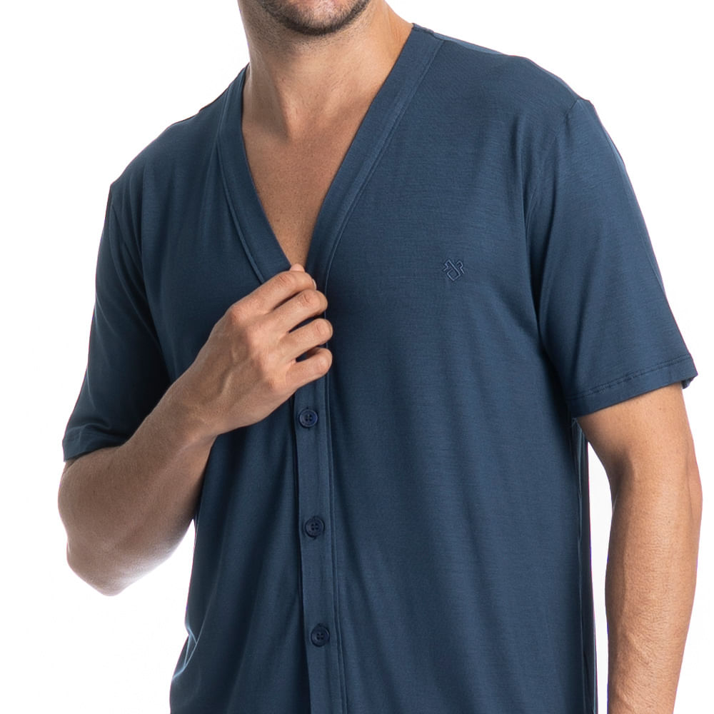 Pijama Masculino Curto Americano Romeu Tombini - Imagem 5 - Mobile