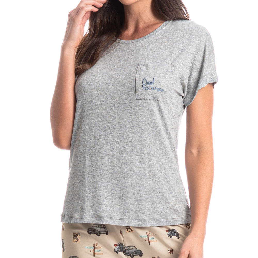 Pijama Feminino Curto Family Trip - Imagem 5 - Mobile