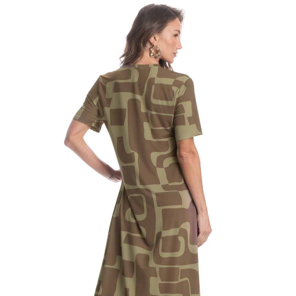 Vestido Com Manga Cravo Marrom - Imagem 2