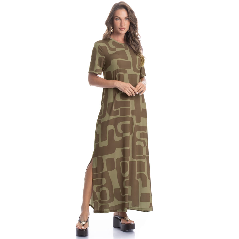 Vestido Com Manga Cravo - Imagem 3 - Mobile